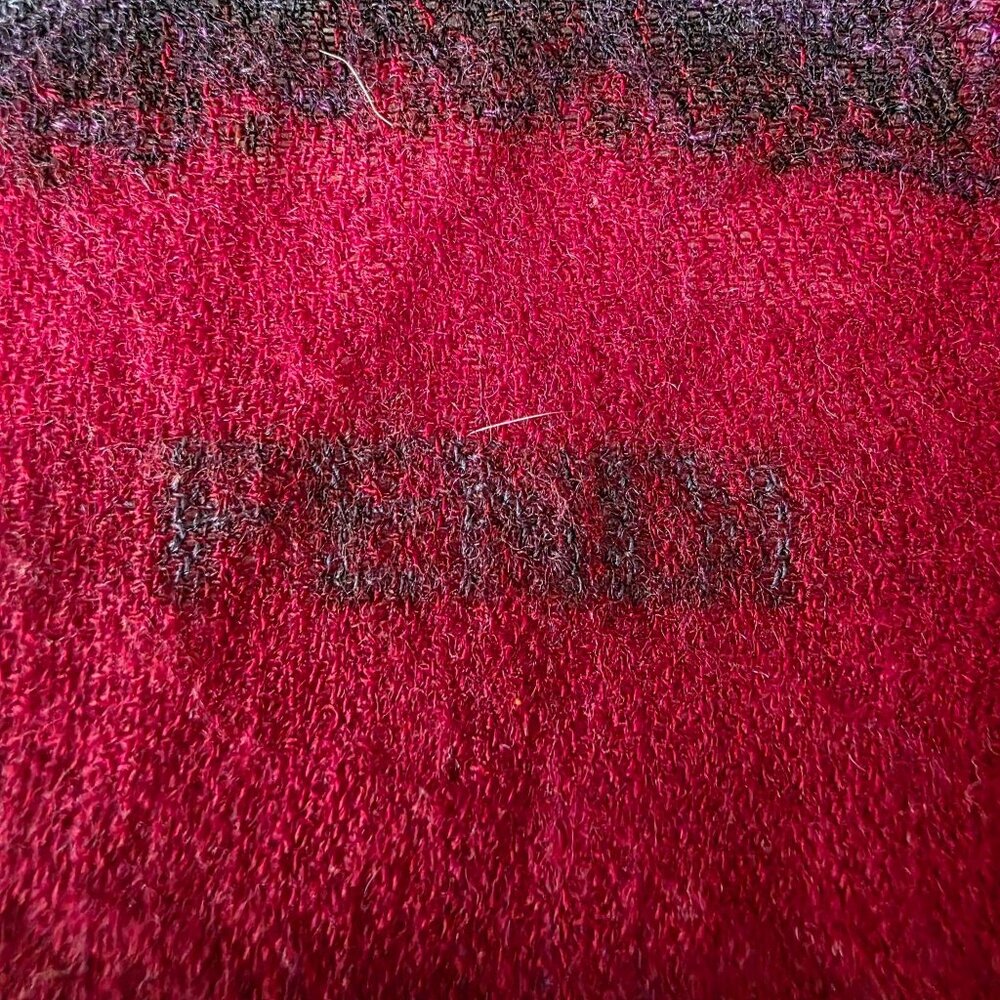 Fendi Red & Purple Wool Scarf Made In Italy - Picture 2 of 4